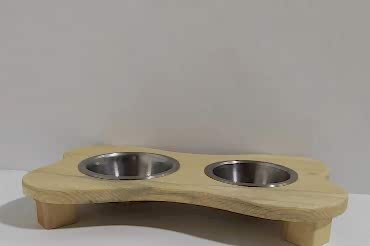 2'li Ahşap Kedi Köpek Mamalığı, 2 Kaseli Kedi-köpek Mama Ve Su Kabı, Suluk Ve Mamalık